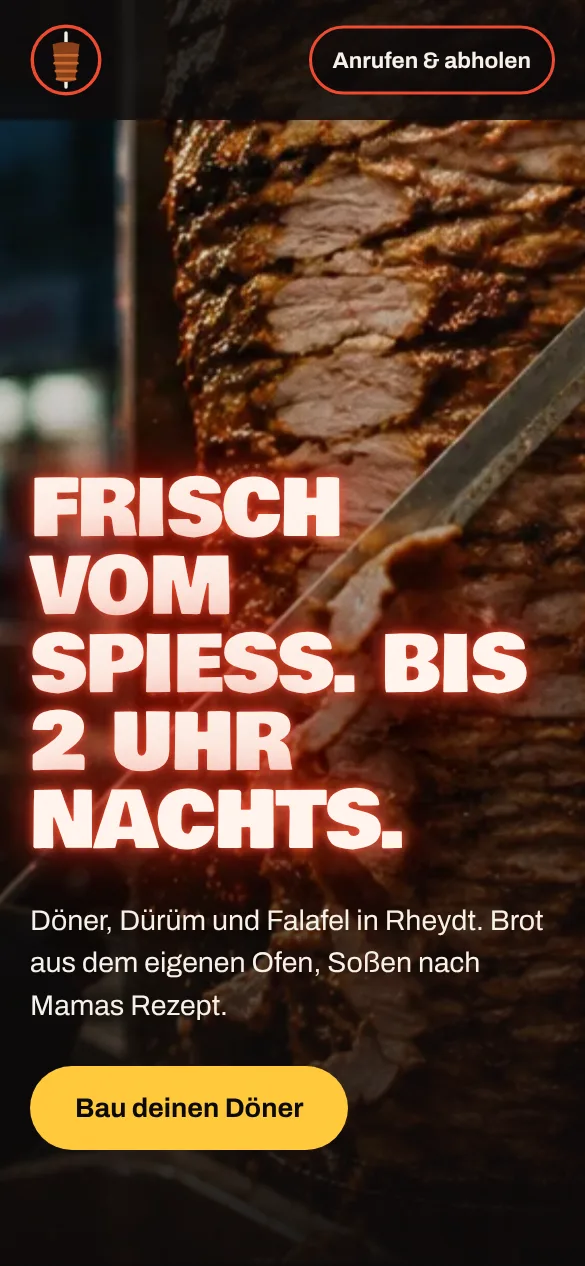 Fallbeispiel Dönerladen auf dem Handy